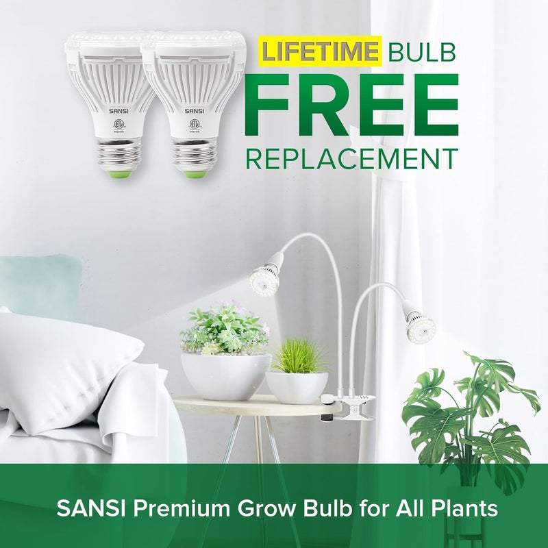 Sansi أضواء نمو LED للنباتات الداخلية، 300 واط ضوء نمو مع طيف كامل وقابل للتثبيت مع تقنية السيراميك، 20 واط ضوء نباتات للنمو الداخلي بارتفاع PPFD، استبدال المصباح مجانًا مدى الحياة باللون الأبيض، بدون مؤقت - Image 2